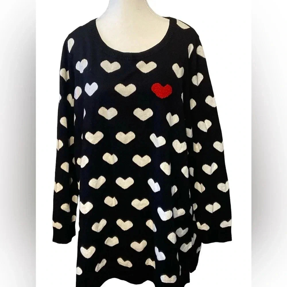 Charter Club hearts sweater in size 2X. NWT